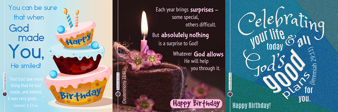 Birthday children ecard samples with birthday cake, candles and fun text fonts.