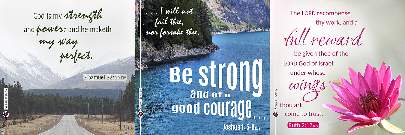 Old Testament ecard samples with a road, river and flower.