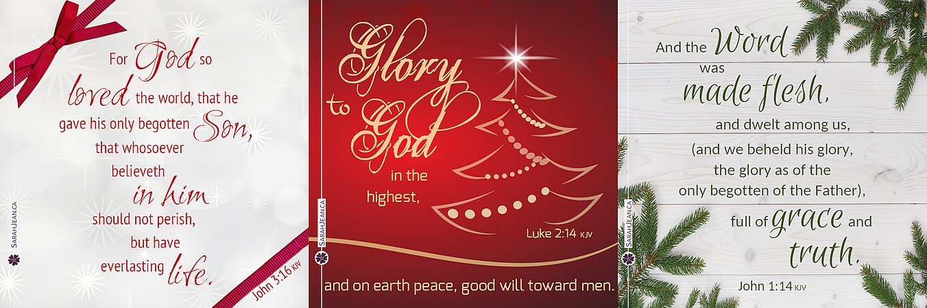 Three New Testament eCard samples with pictures and Bible Verses on the Theme of Christmas.
