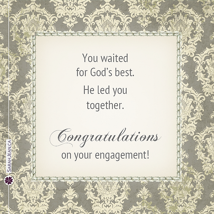 Free SarahJean Engagement eCard with a Christian message entitled 'God's Best'. Image of silver elegant frame.