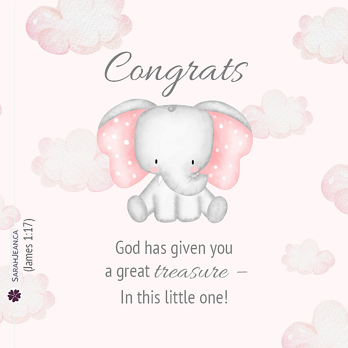 Baby Special Occasions ecard with a cute illustration of a baby elephant.