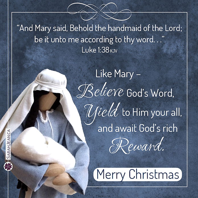 Christmas Seasonal eCard with Mary holding baby Jesus.