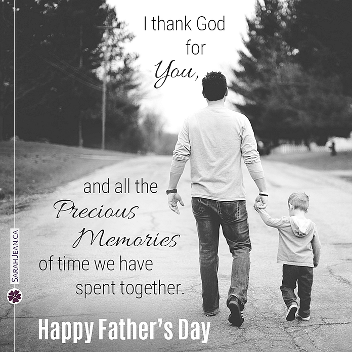 Father's Day Seasonal eCard with a father and a son walking down a country road.