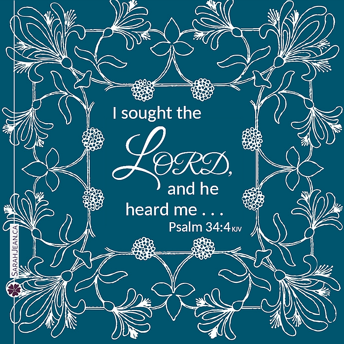 Psalms and Proverbs Simply Scripture, Psalms and Proverbs eCard with decrative floral thread design on blue background.