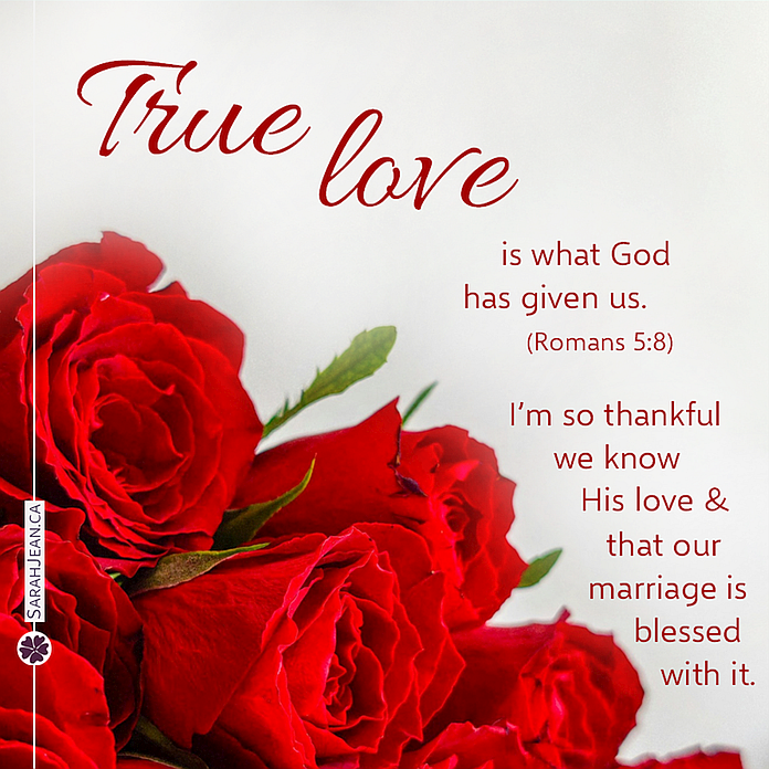 Free SarahJean Love Note eCard with a Christian message entitled 'True Love'. Gorgeous red roses.