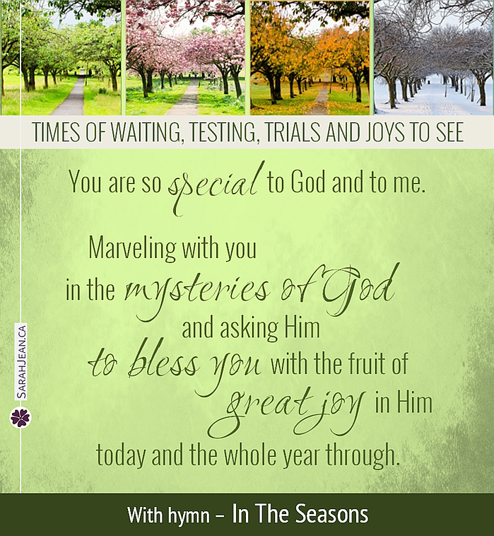 Enjoy these Songs of the Soul eCards with complete vocal Christian songs in personal worship or share them with others when you want to say more, image of the four seasons.